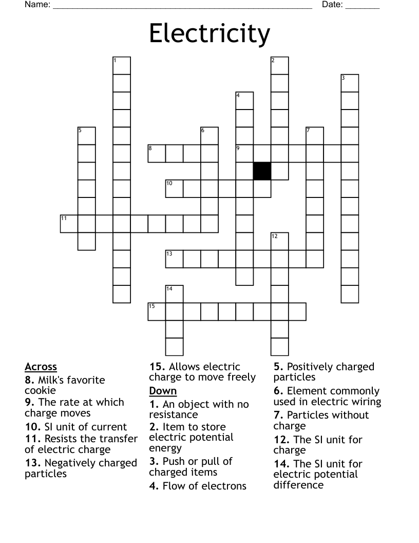 Electricity Crossword