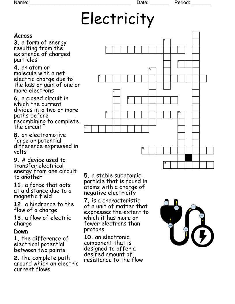 Electricity Crossword