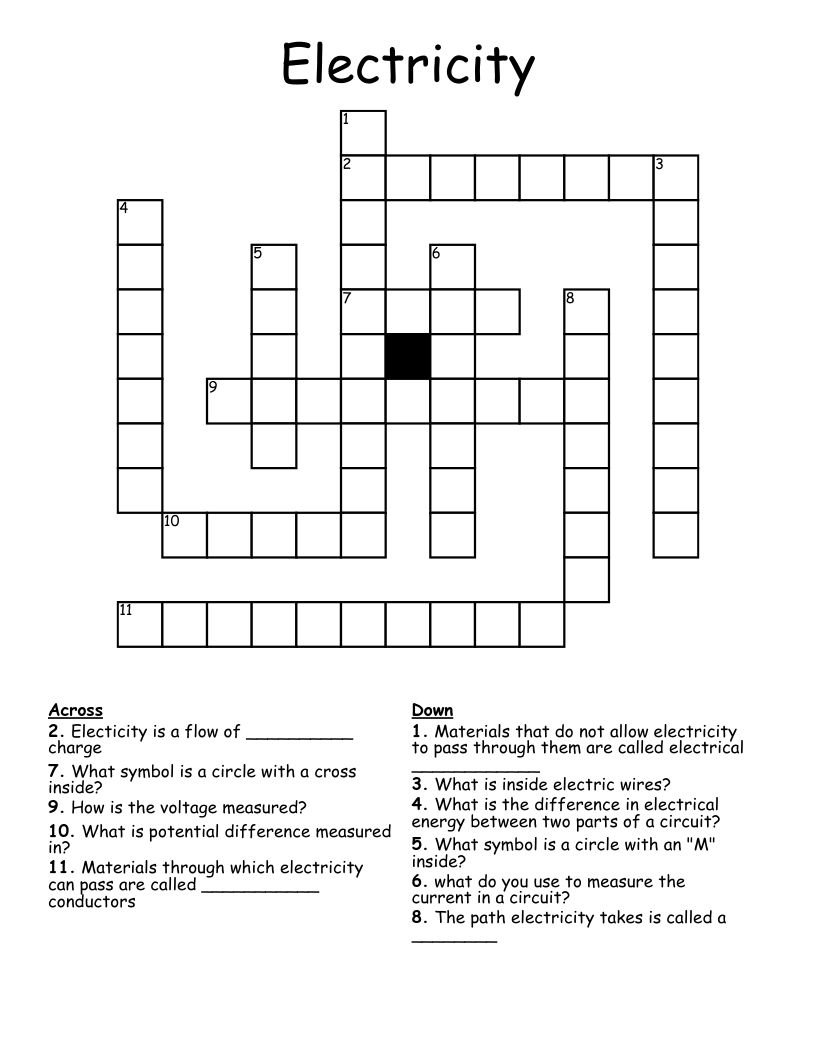 Electricity  Crossword