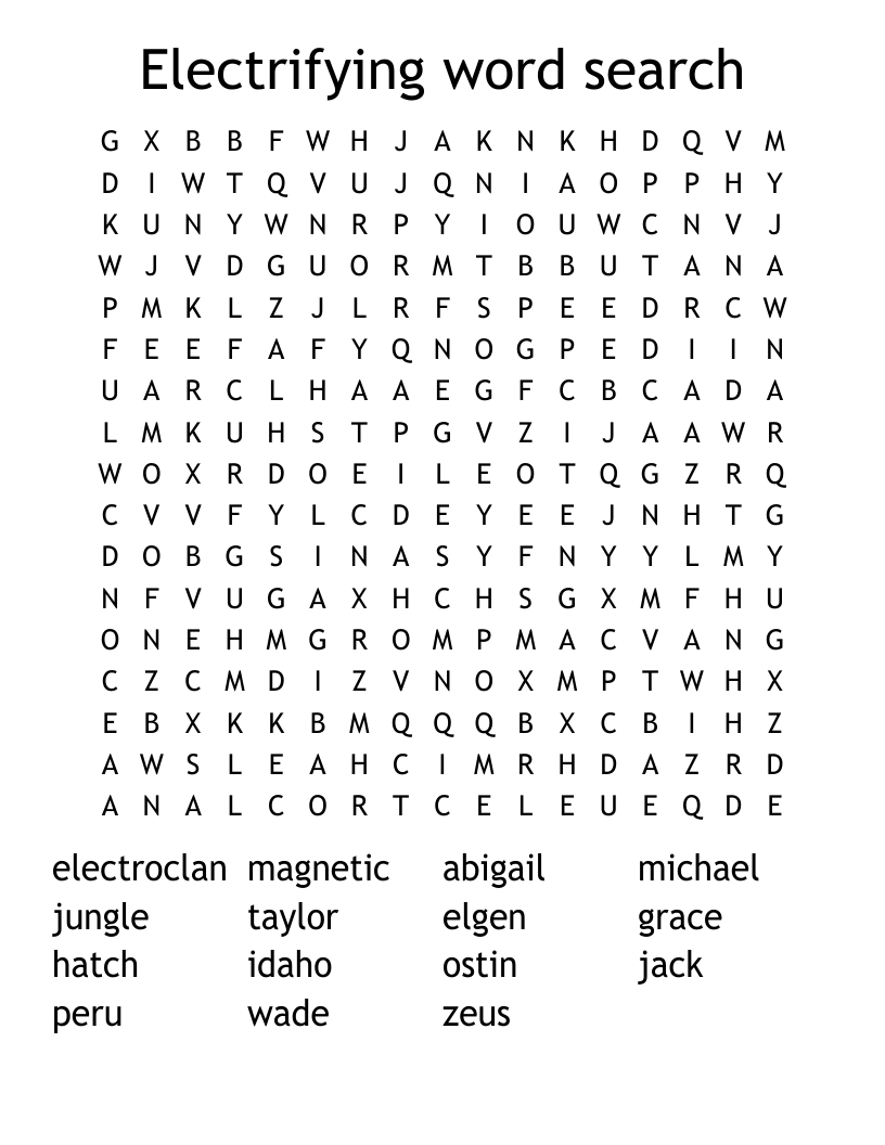 Electrifying word search