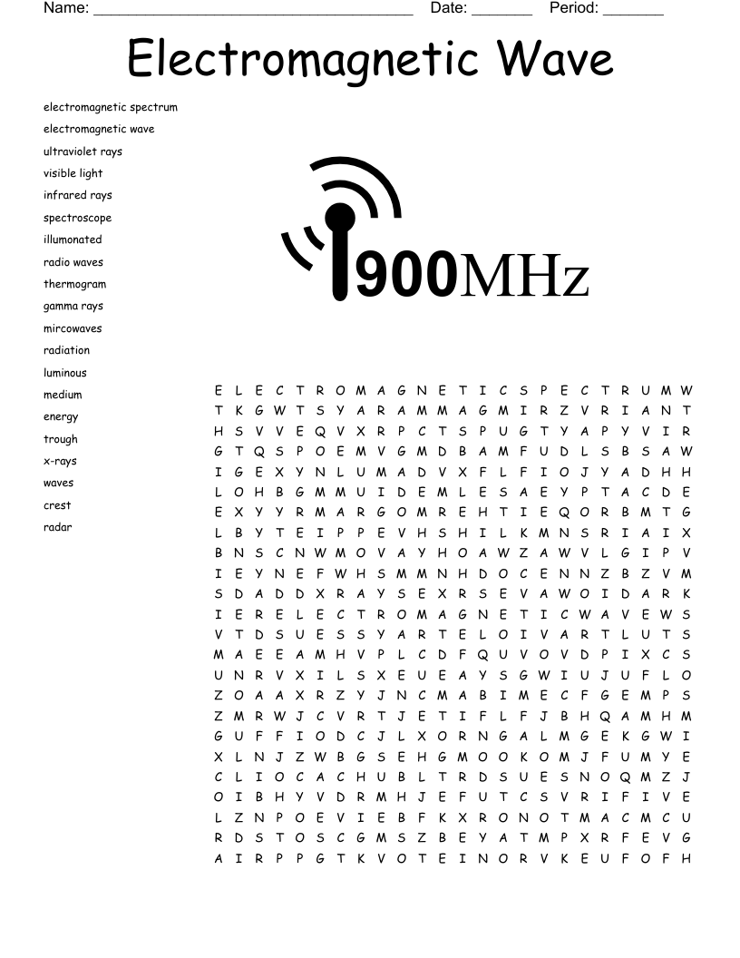 Electromagnetic Wave Word Search