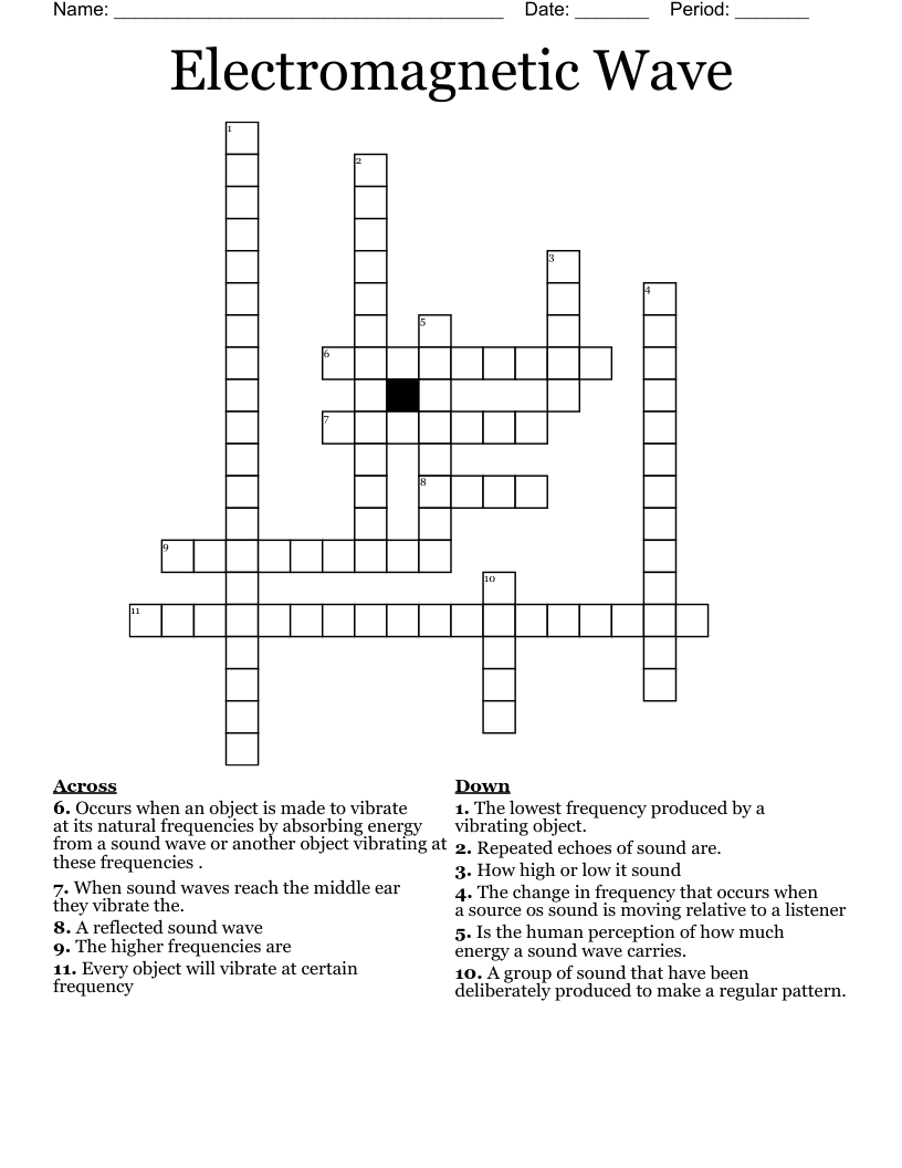 Electromagnetic Wave Crossword