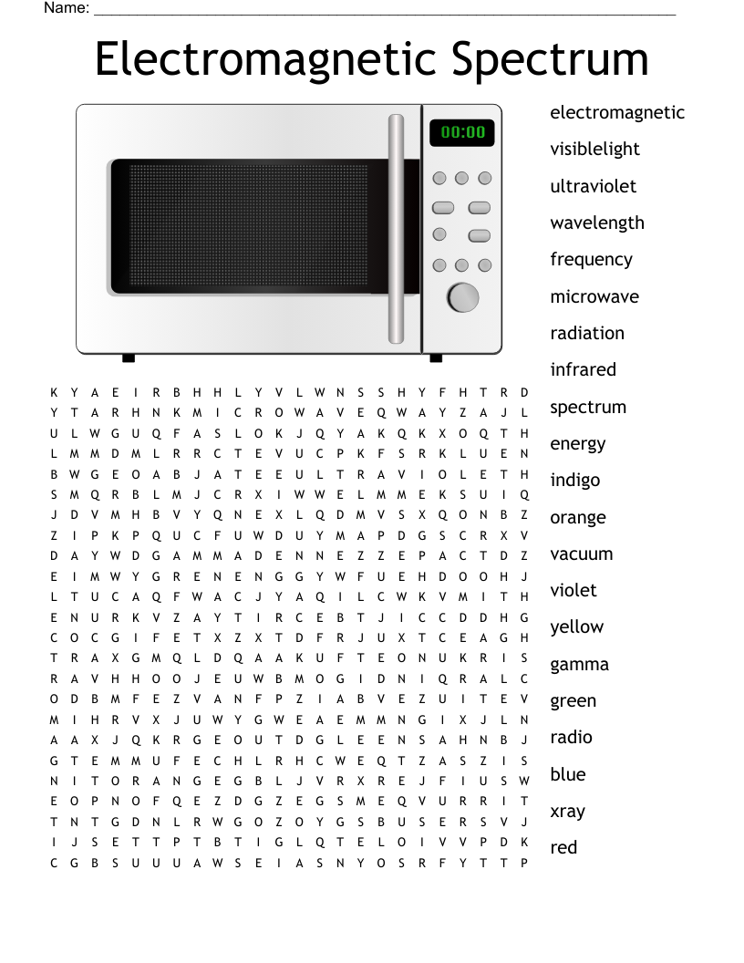 Electromagnetic Spectrum Word Search