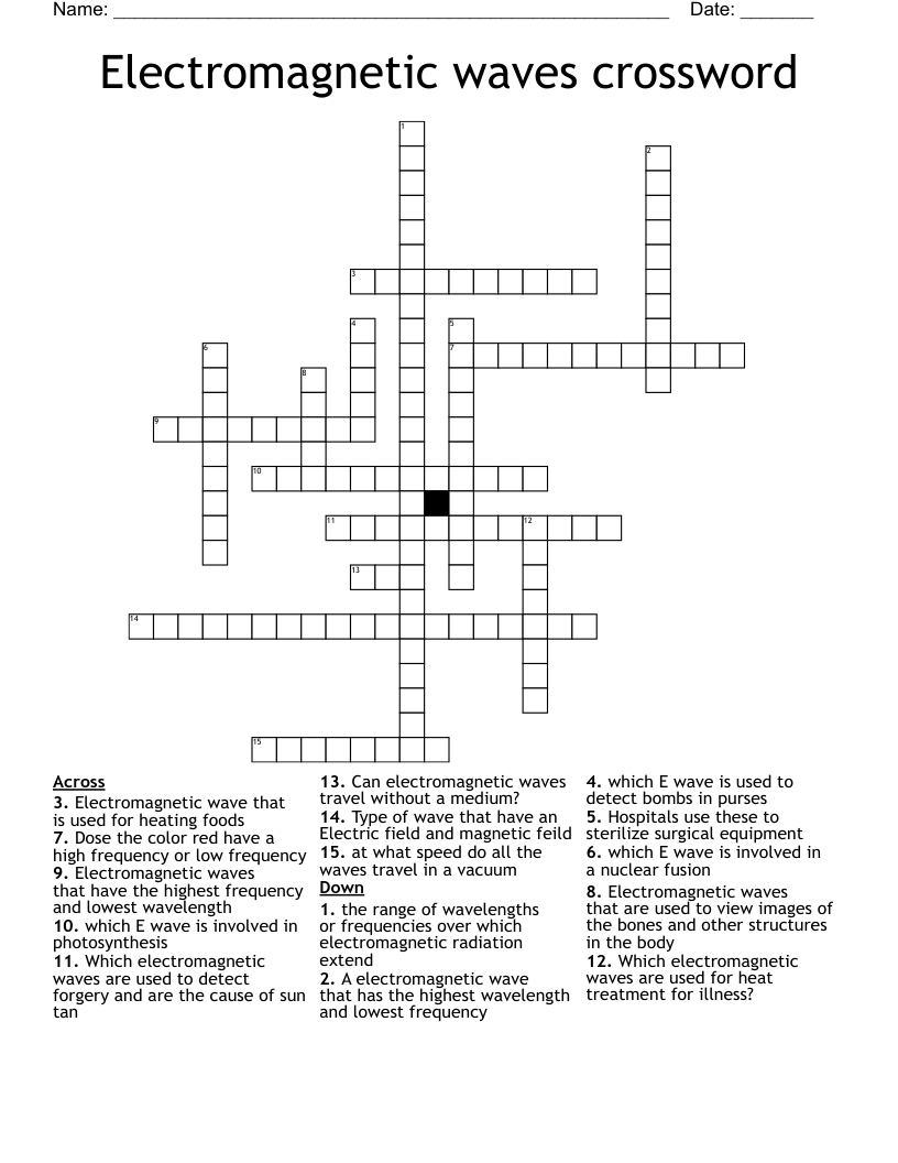Electromagnetic waves crossword 