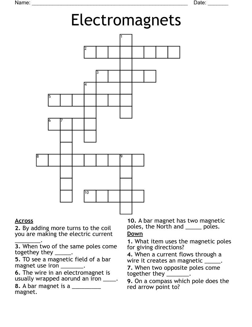 Electromagnets Crossword