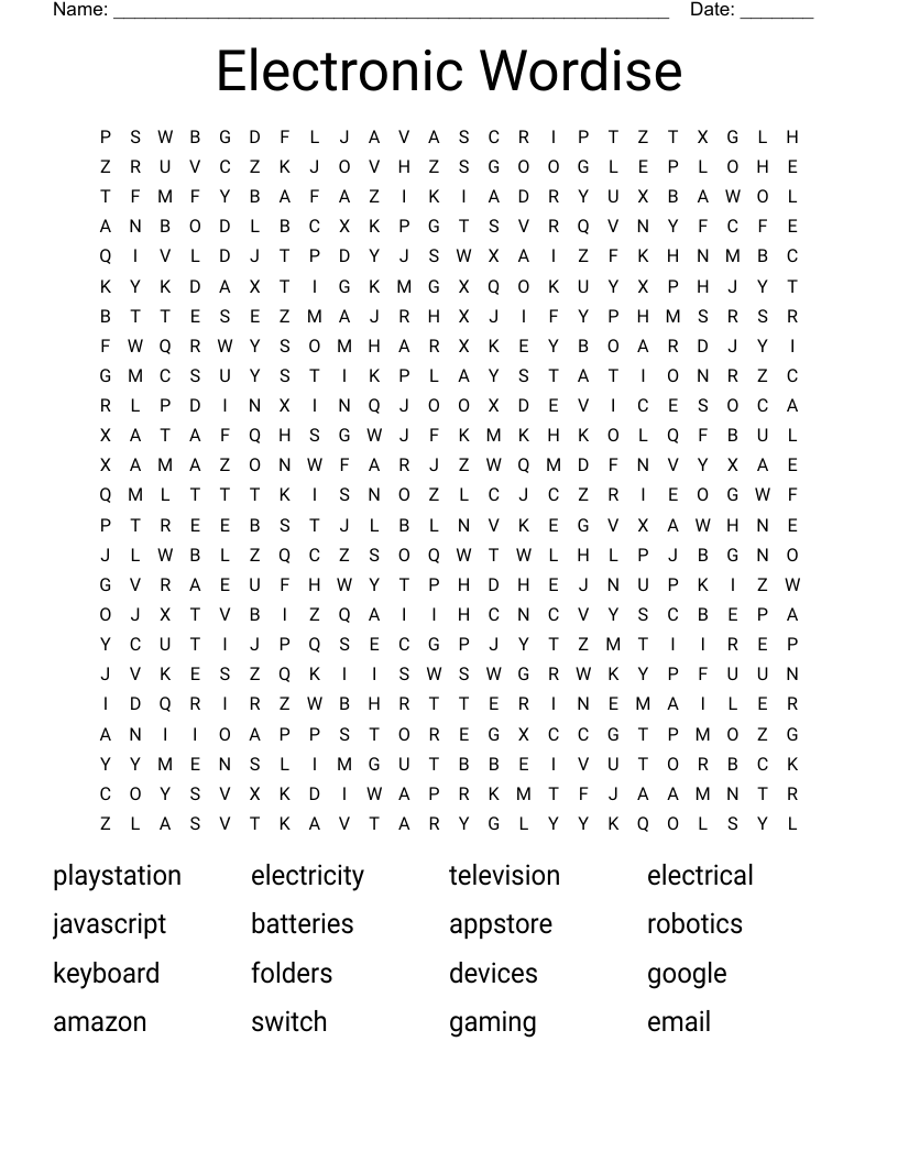 Electronic Wordise Word Search