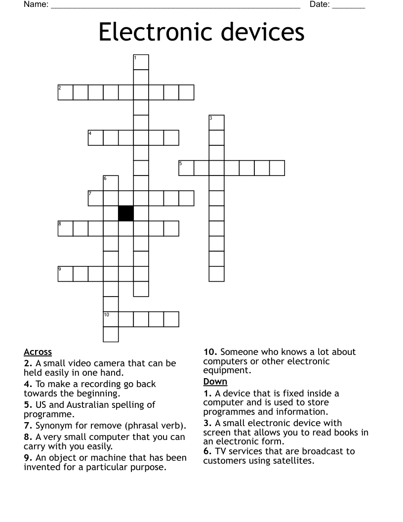 Electronic devices Crossword