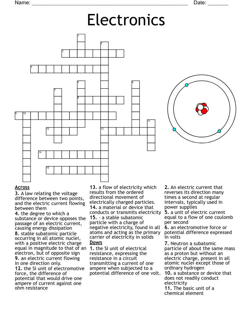 Electronics Crossword
