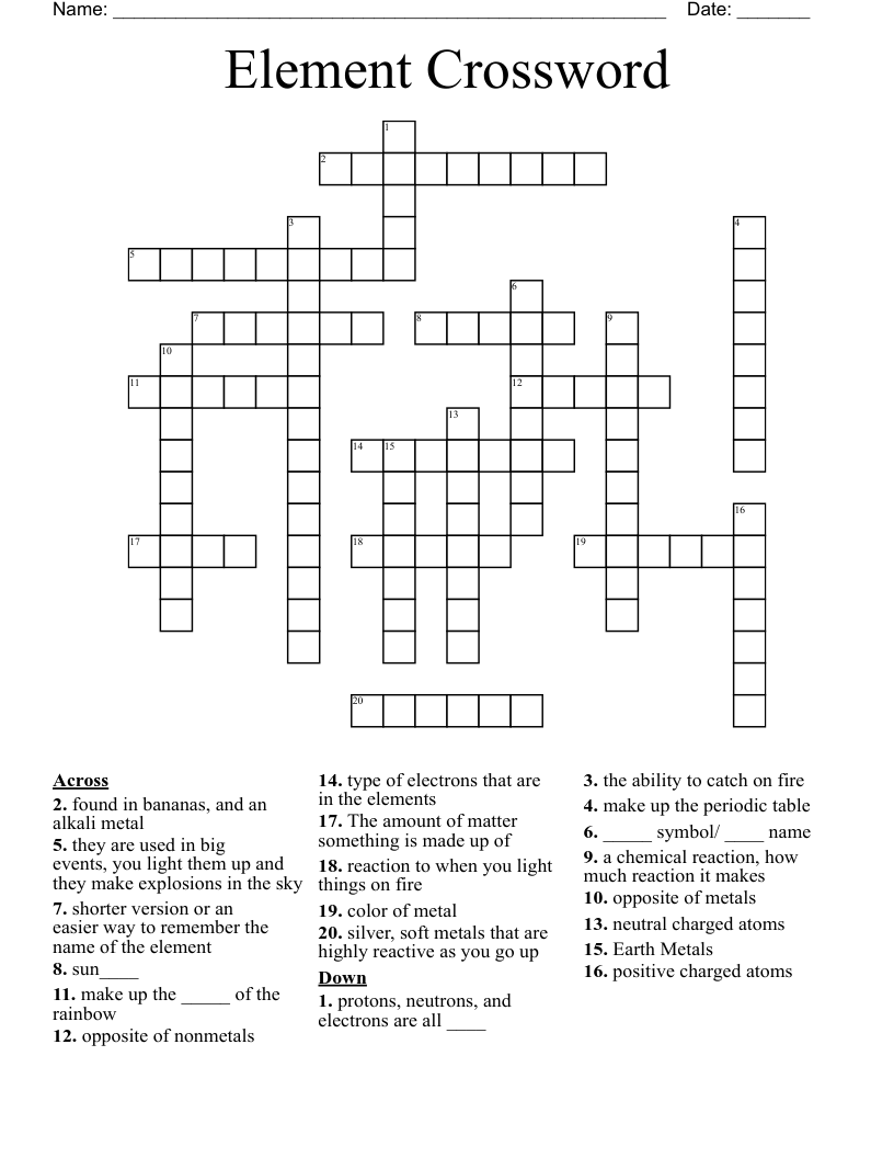 Element Crossword