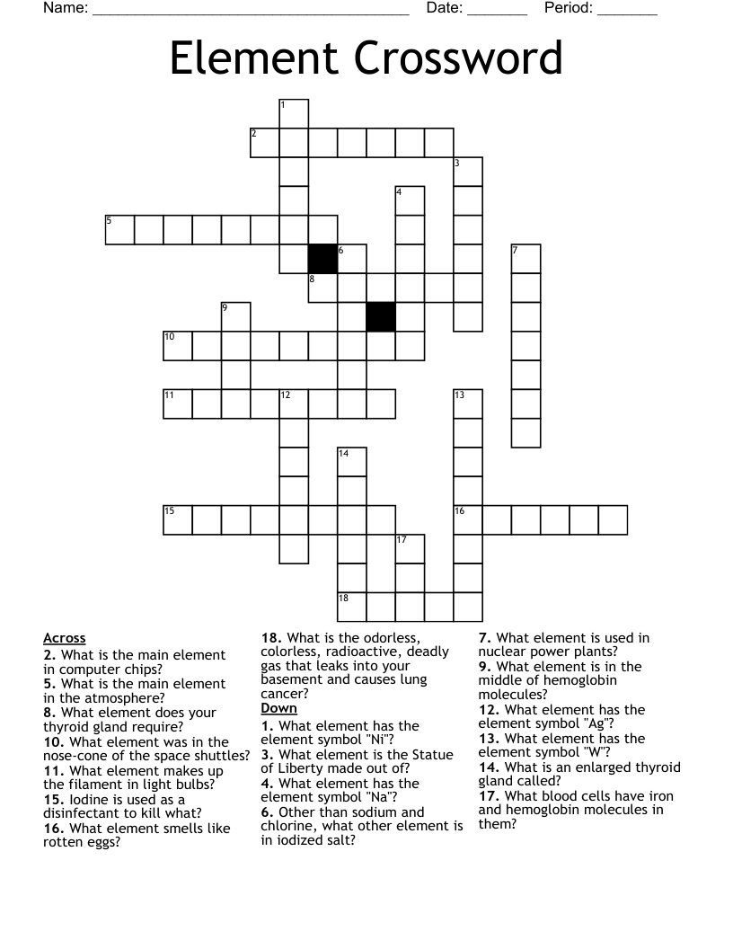 Element Crossword