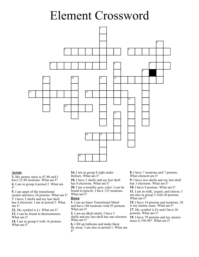 Element Crossword