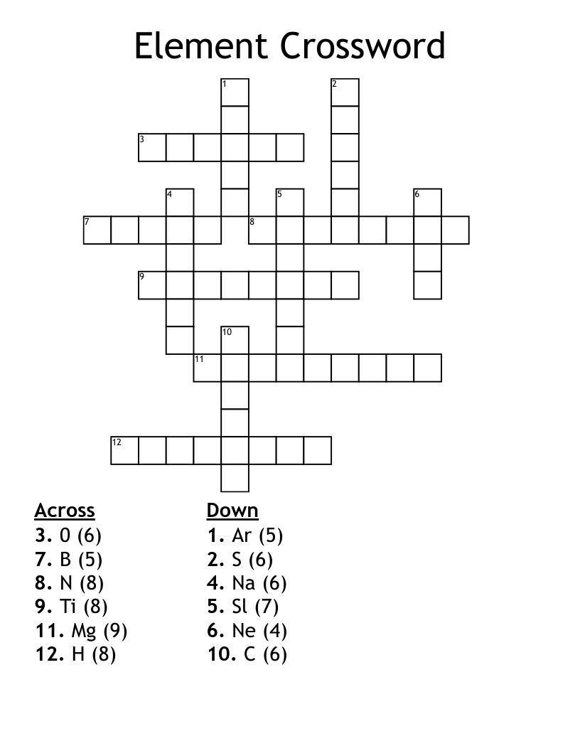 Element Crossword 