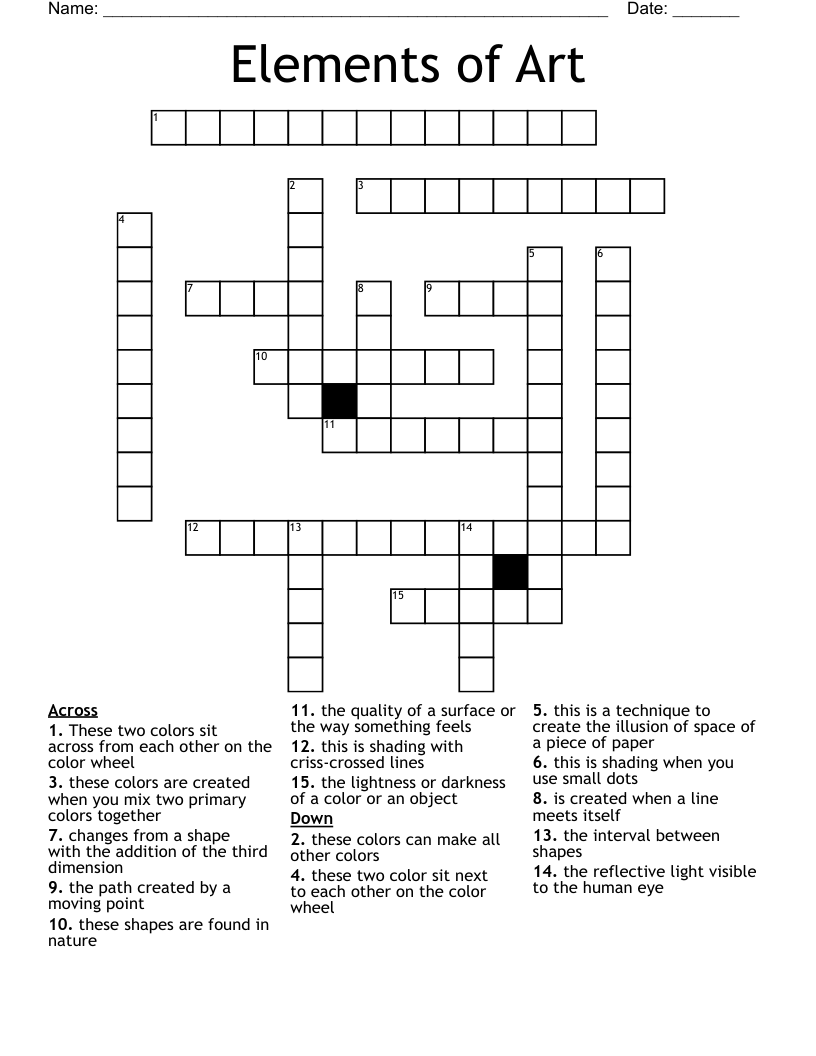 Elements of Art Crossword