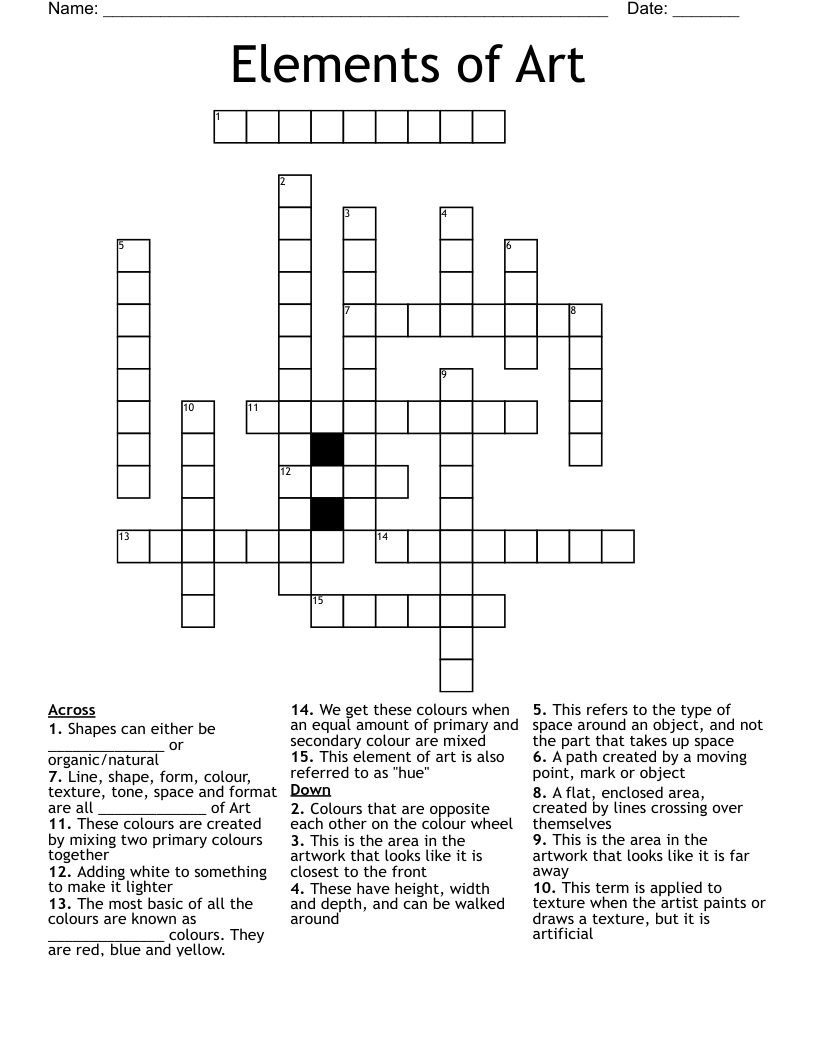 Elements of Art Crossword