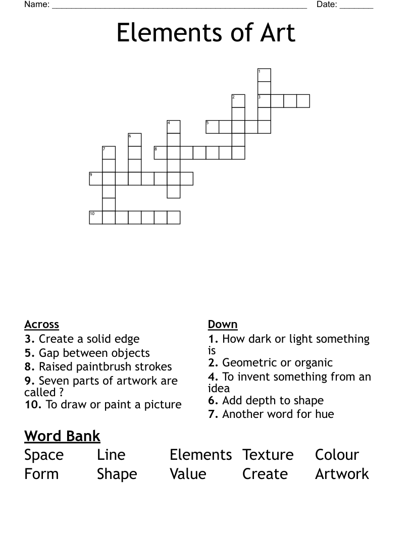 Elements of Art Crossword