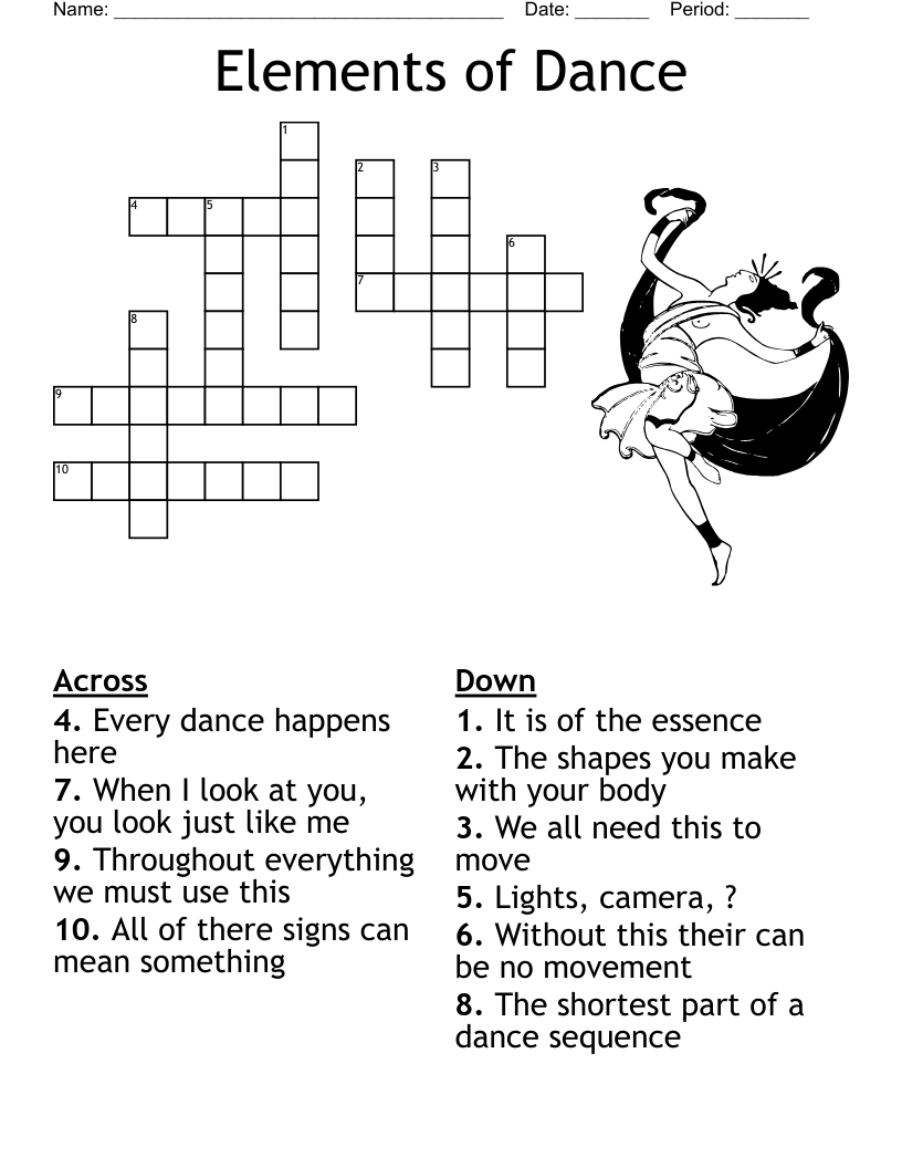 Elements of Dance  Crossword