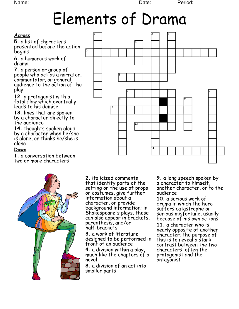 Elements of Drama Crossword