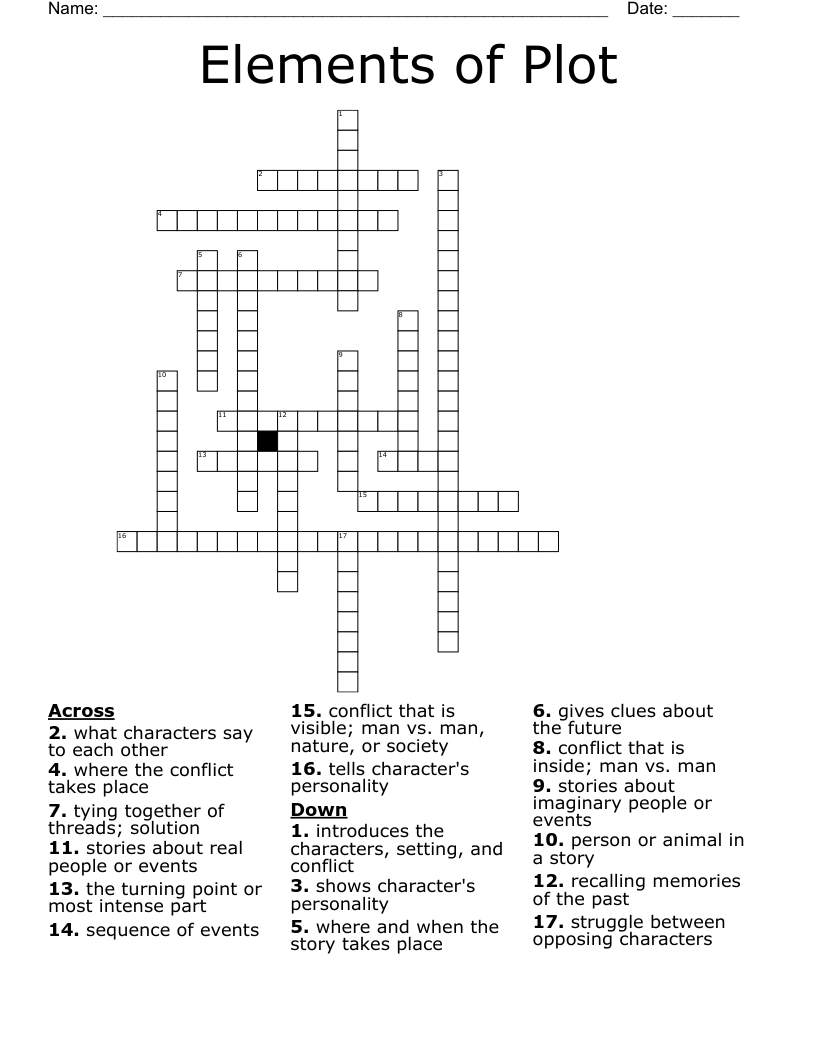 Elements of Plot Crossword