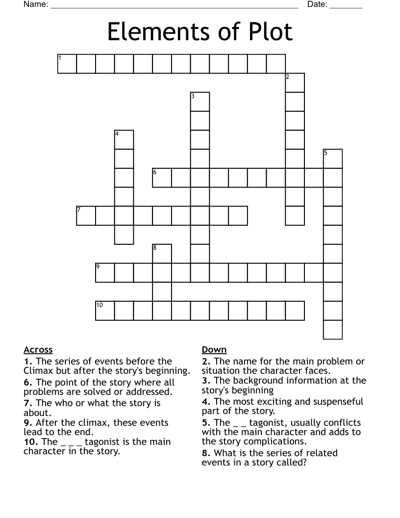 Elements of Plot Crossword