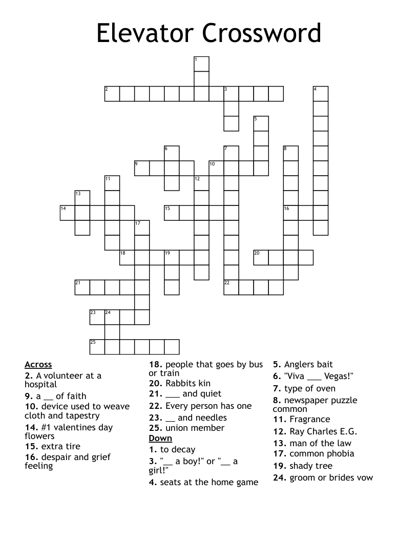 Elevator Crossword