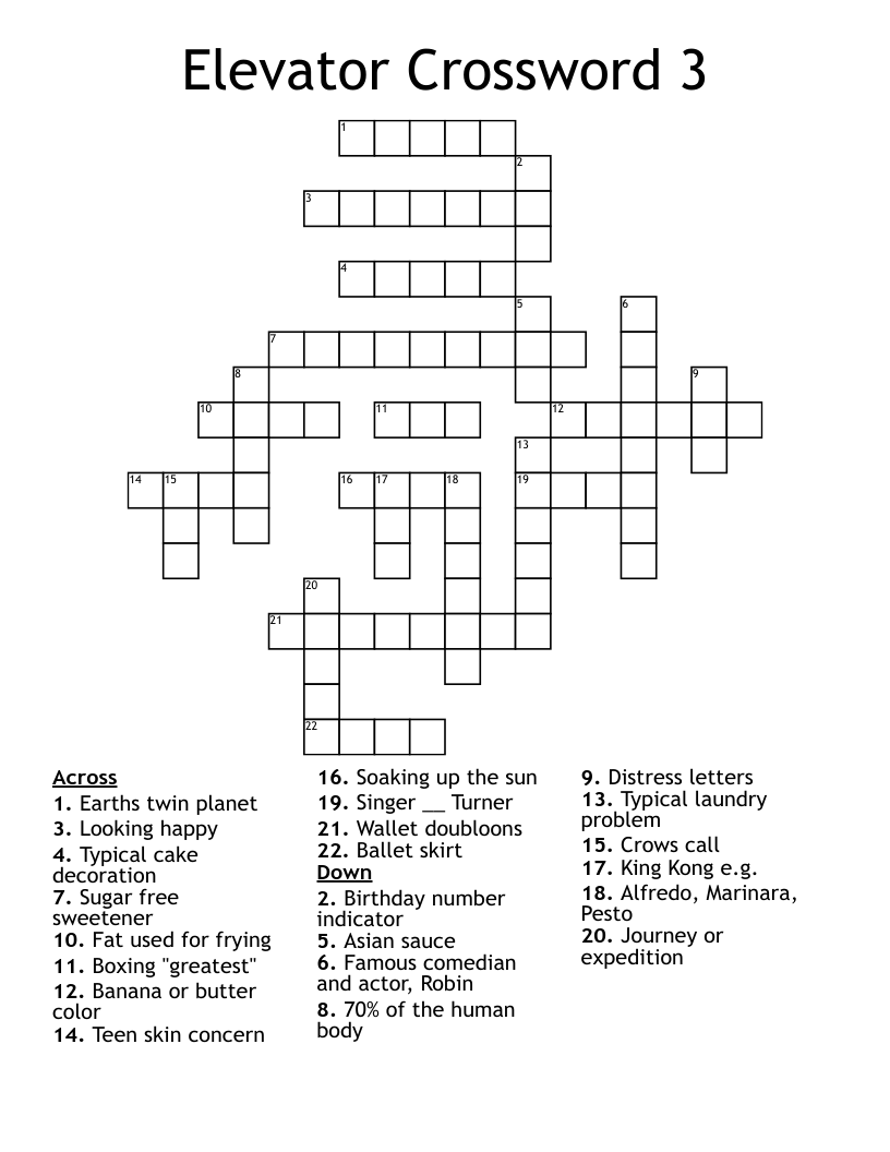 Elevator Crossword 3