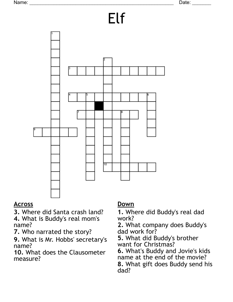 Elf Crossword