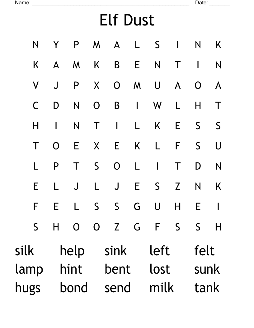 Elf Dust Word Search