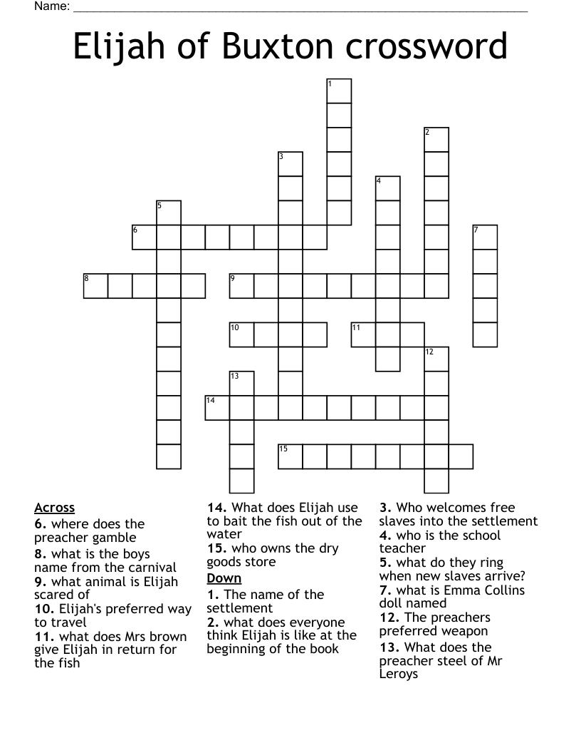 Elijah of Buxton crossword