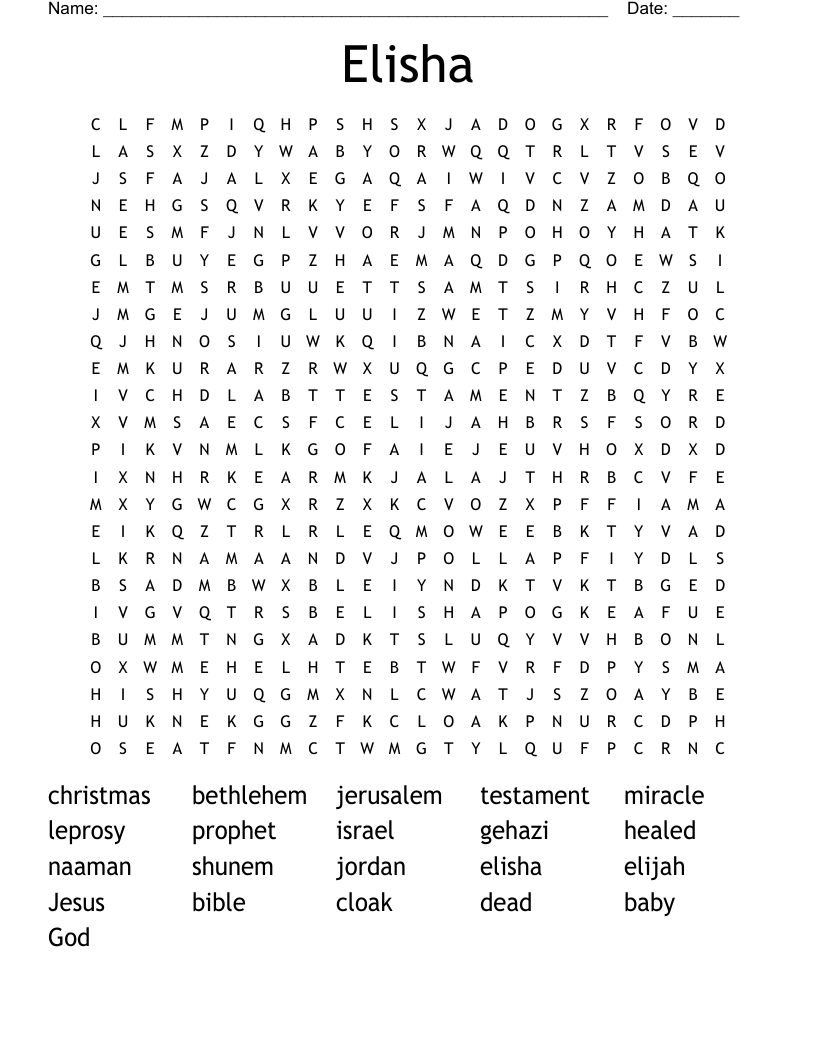 Elisha Word Search
