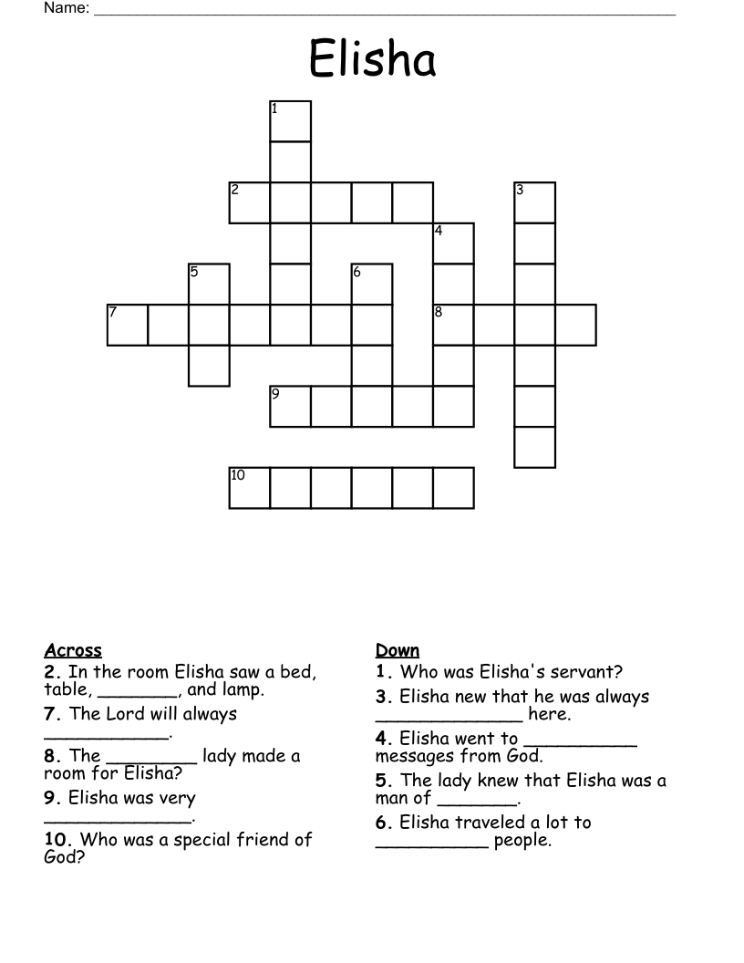 Elisha Crossword