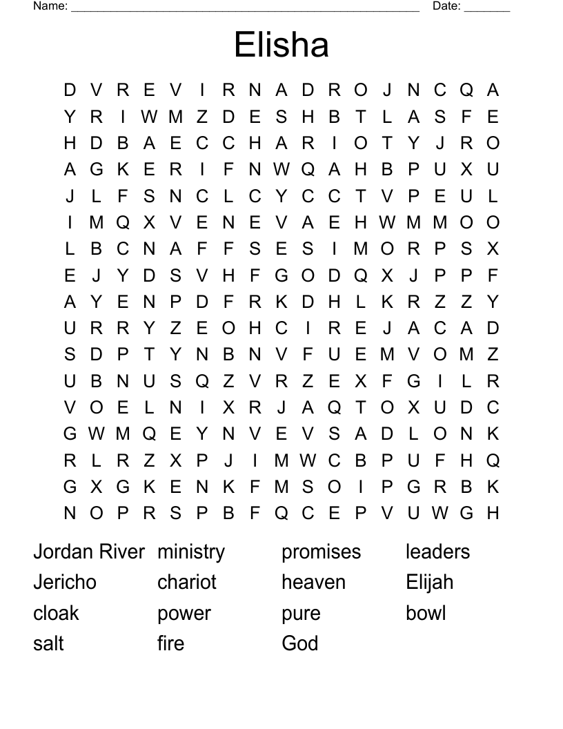 Elisha Word Search