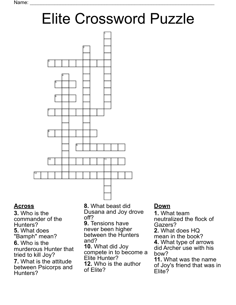 Elite Crossword Puzzle 