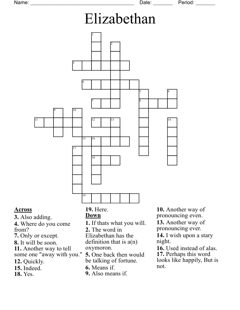 Elizabethan Crossword