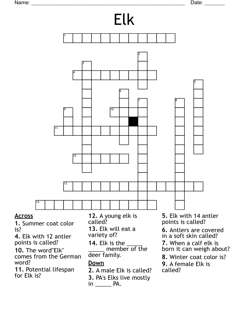 Elk Crossword