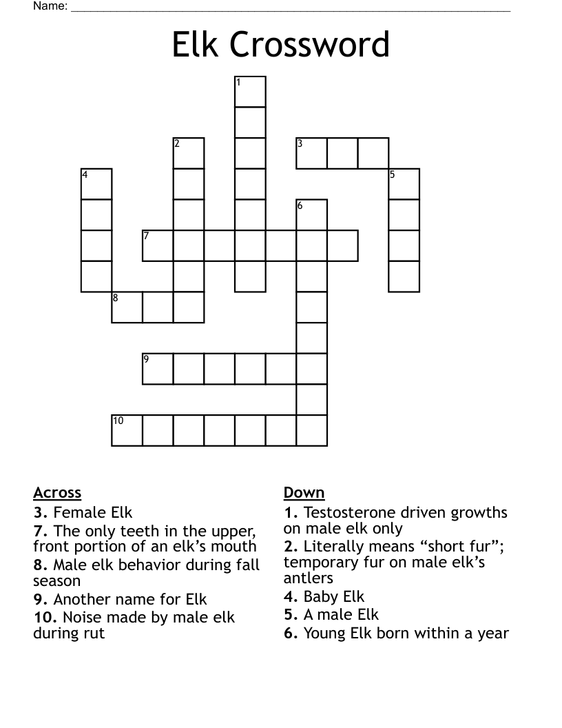 Elk Crossword