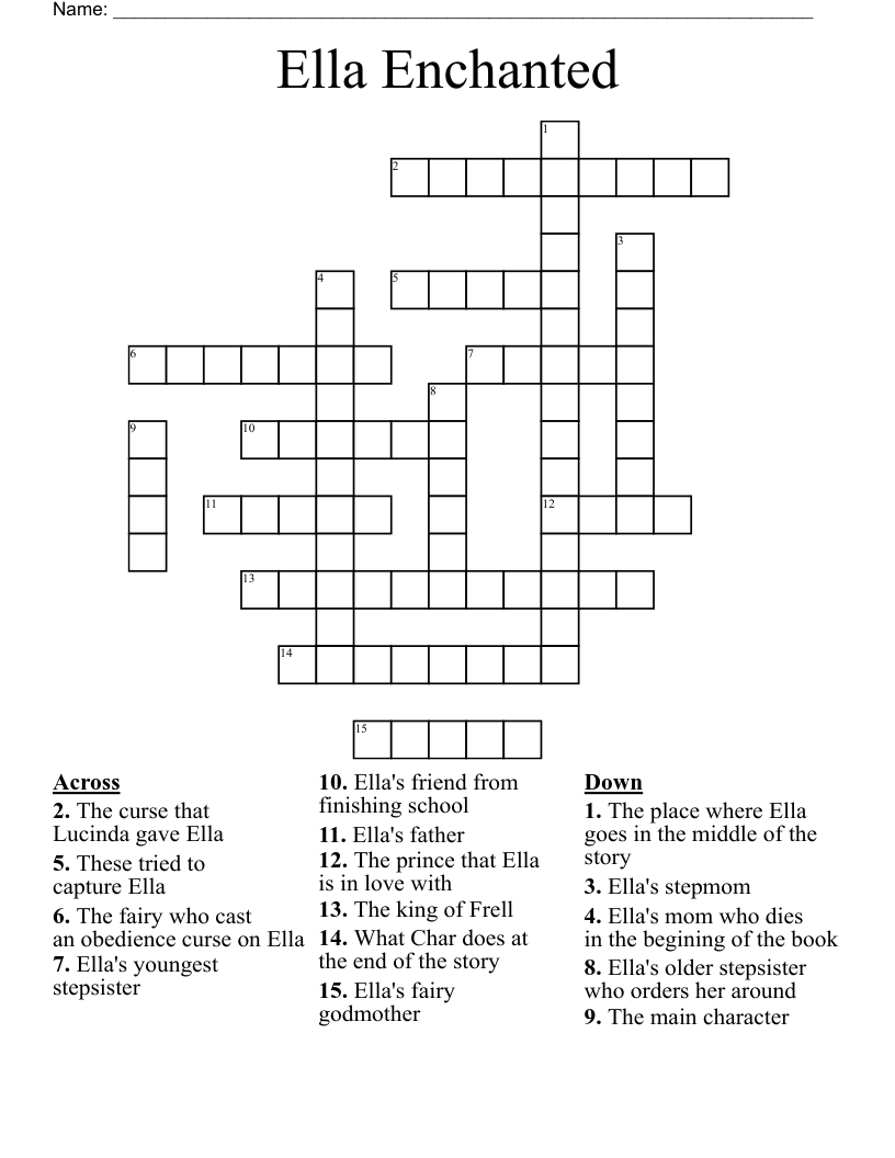 Ella Enchanted Crossword