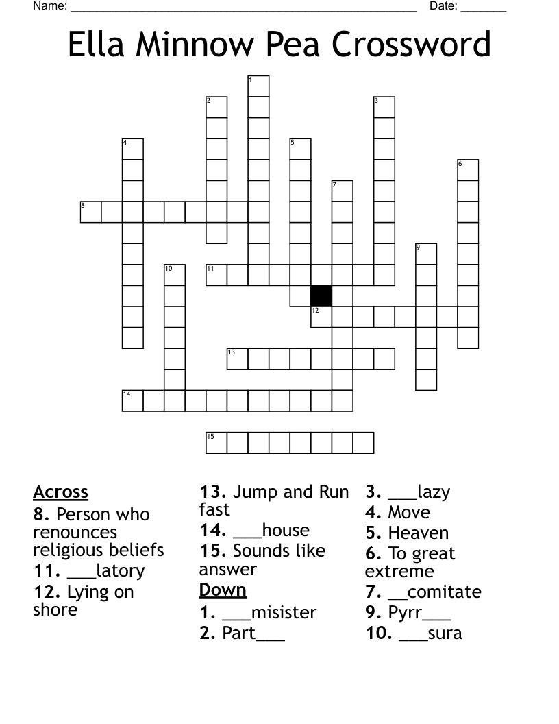 Ella Minnow Pea Crossword