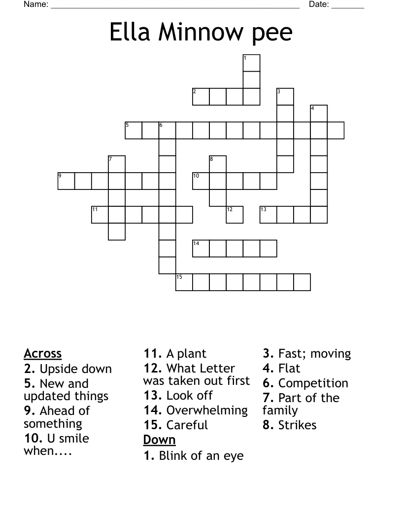 Ella Minnow pee Crossword