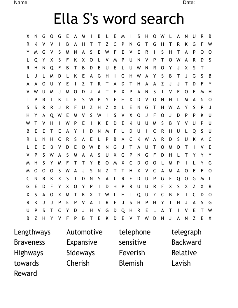 Ella S's word search