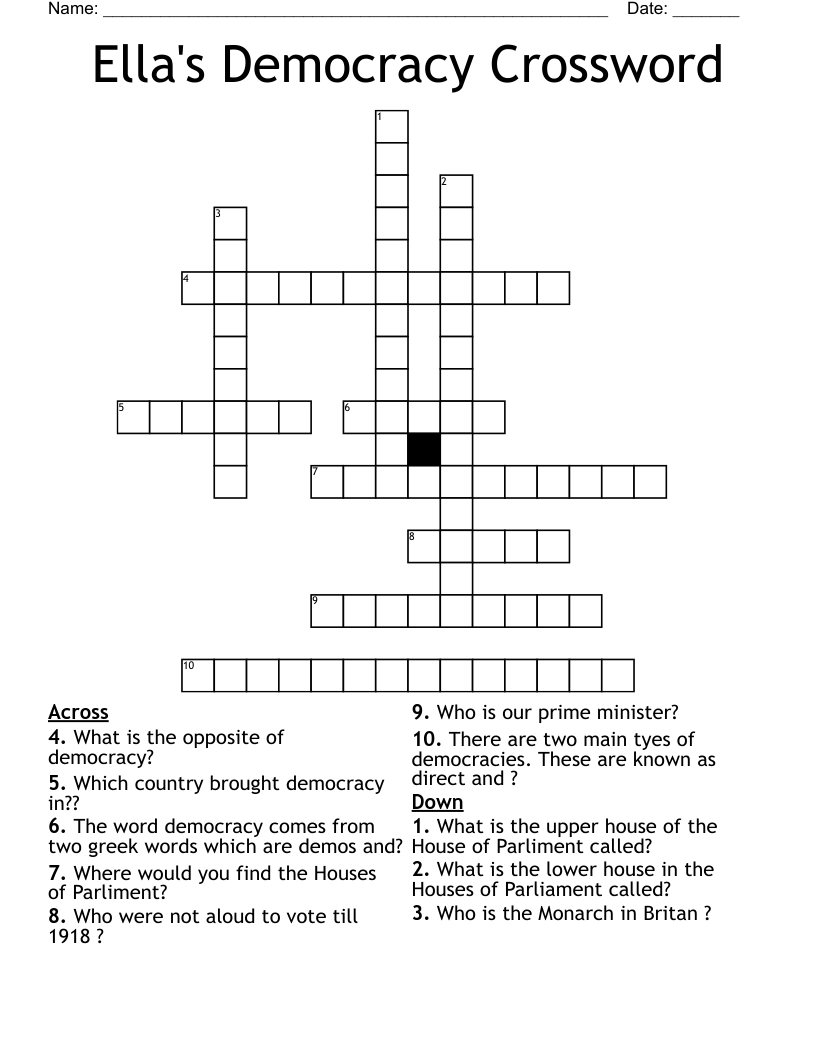 Ella's Democracy Crossword