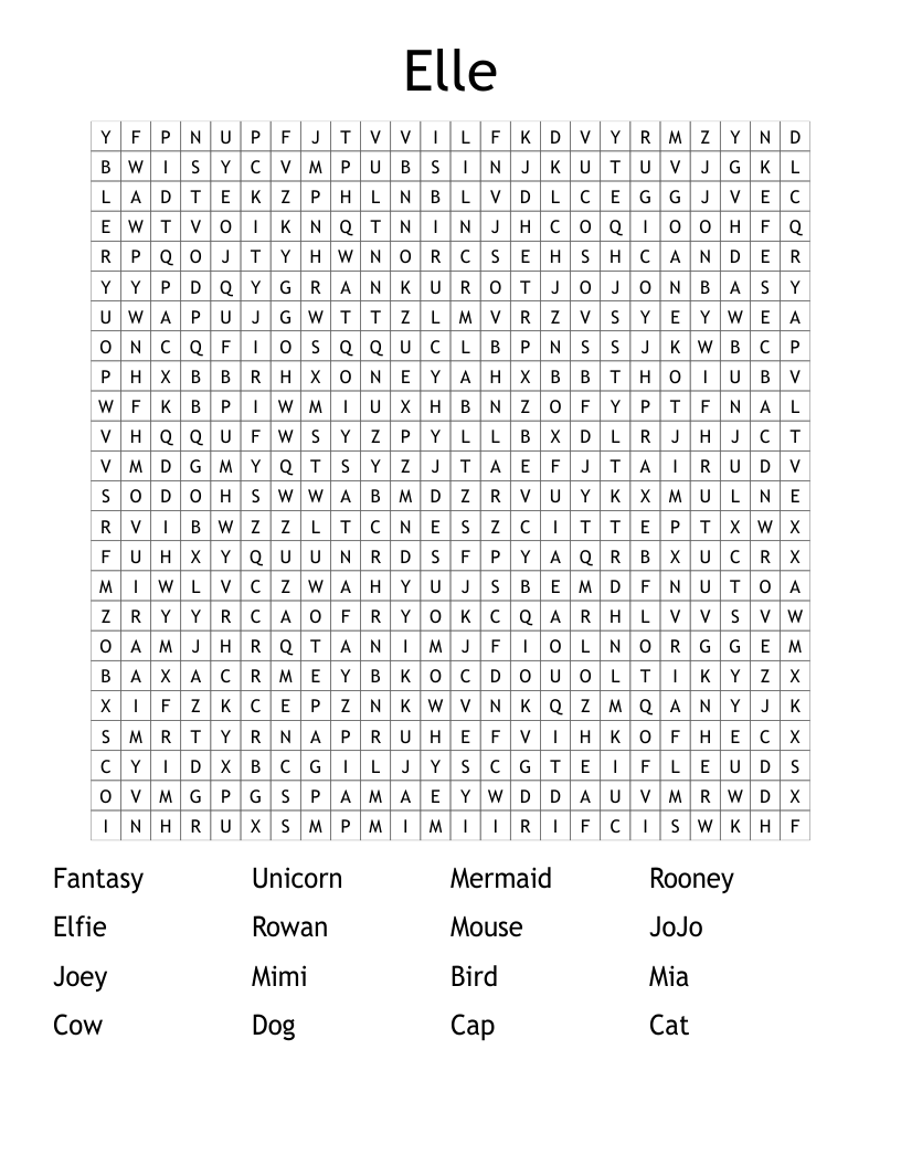 Elle  Word Search