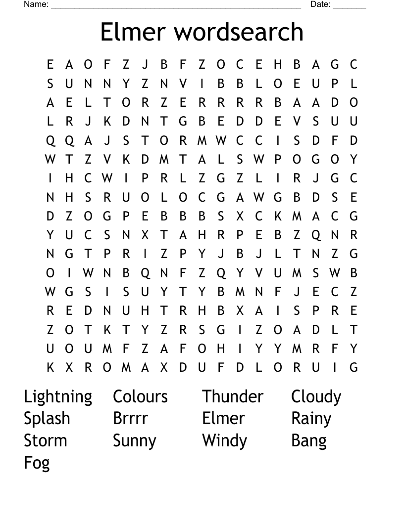 Elmer wordsearch