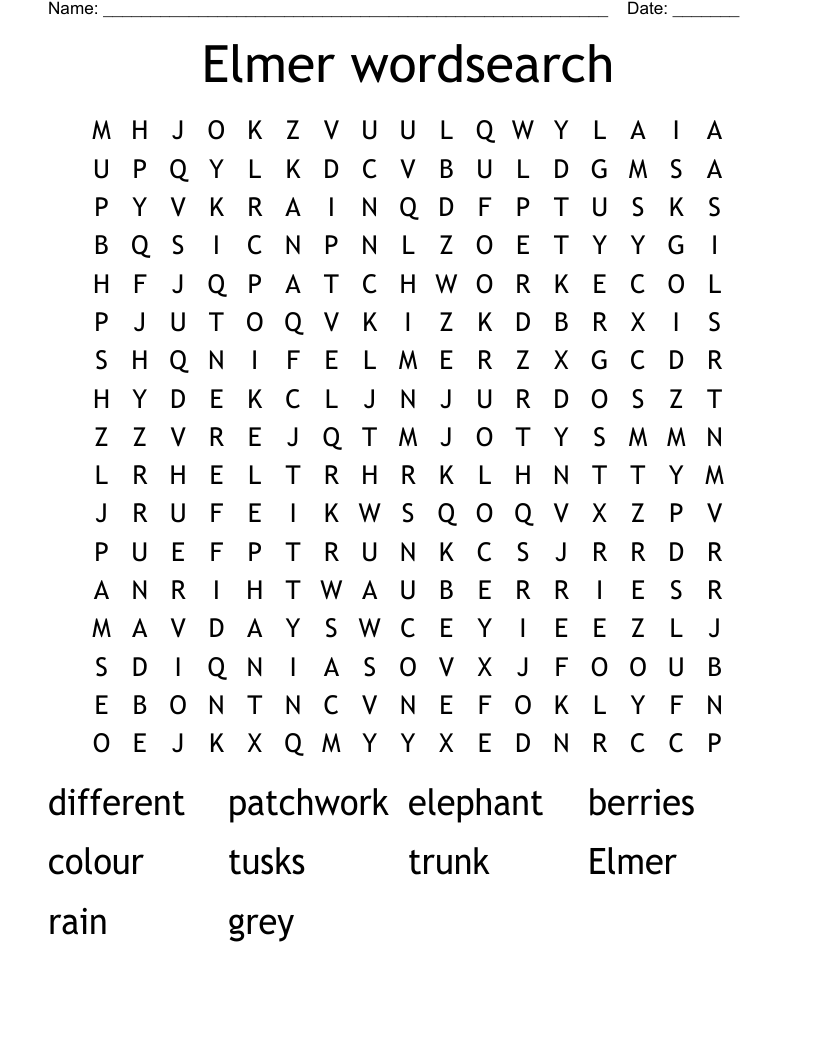 Elmer wordsearch