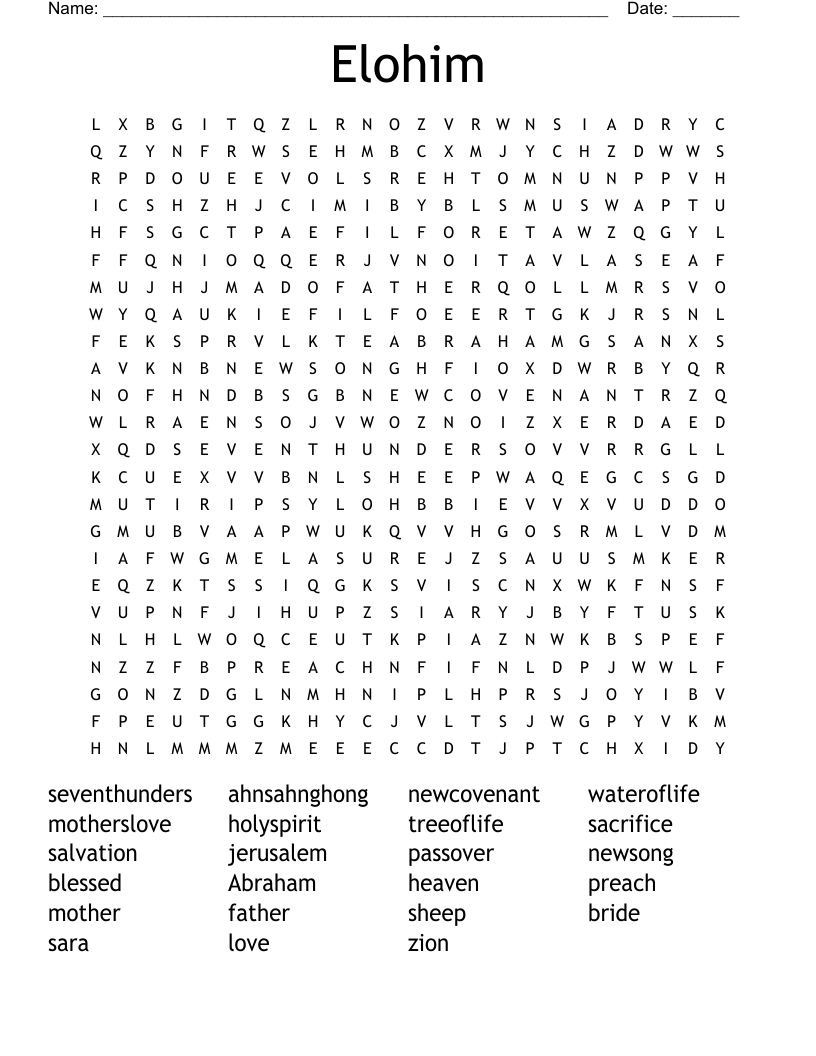 Elohim Word Search