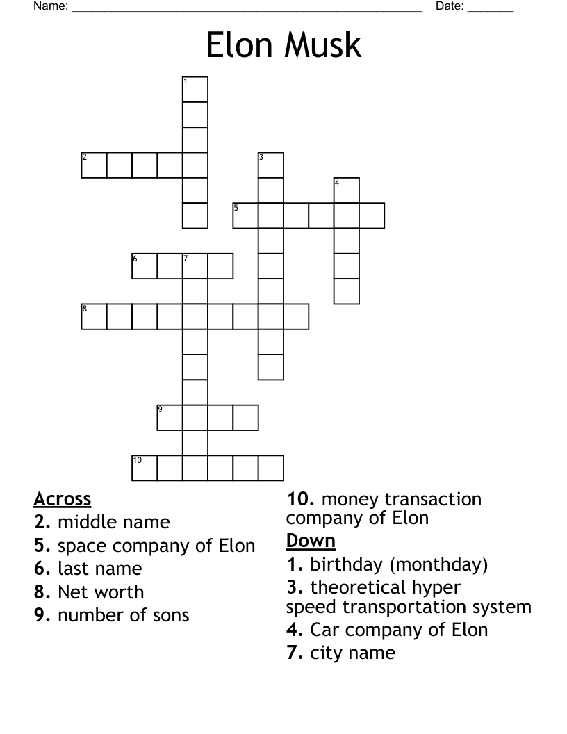 Elon Musk Crossword