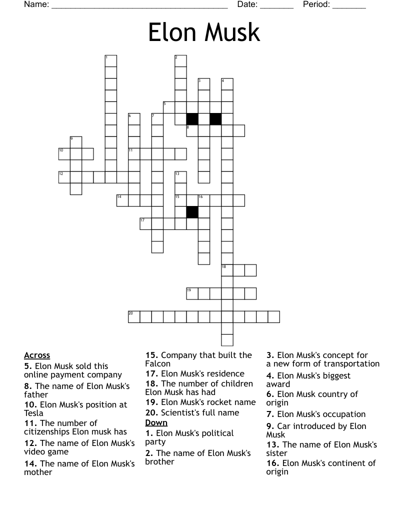 Elon Musk Crossword