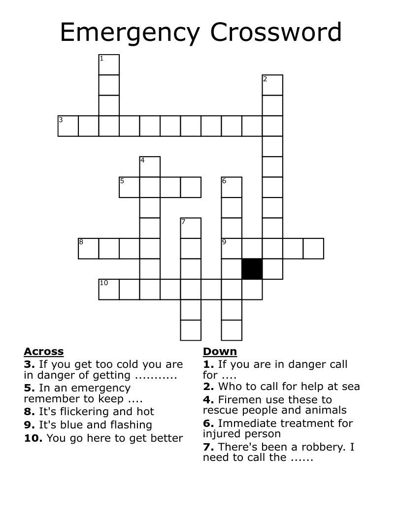 Emergency Crossword