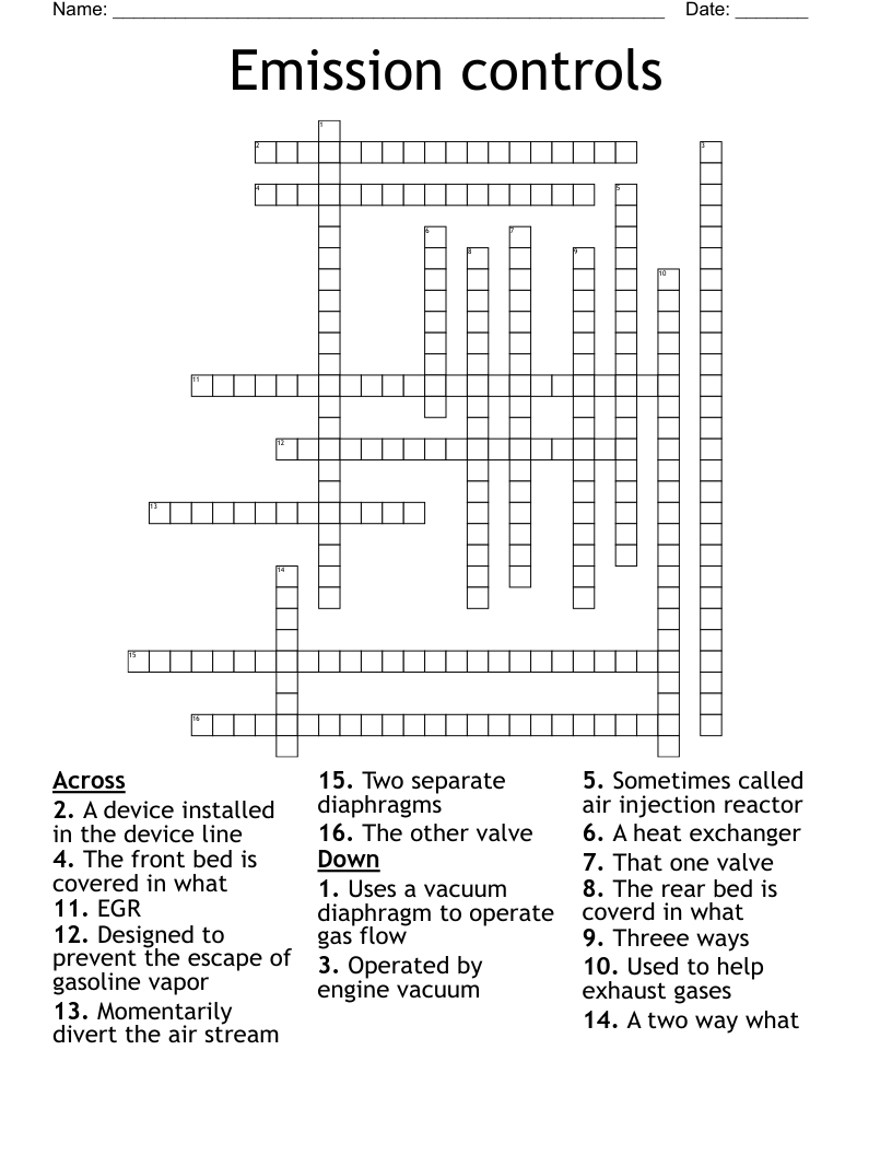 Emission controls Crossword
