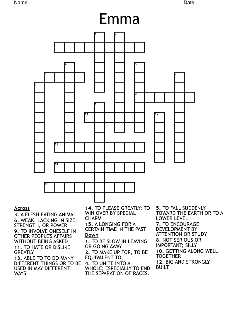 Emma Crossword