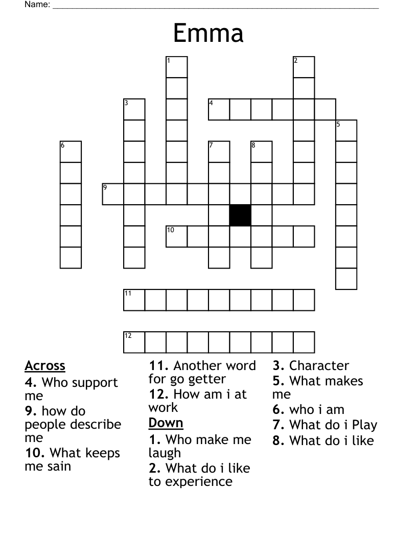 Emma  Crossword